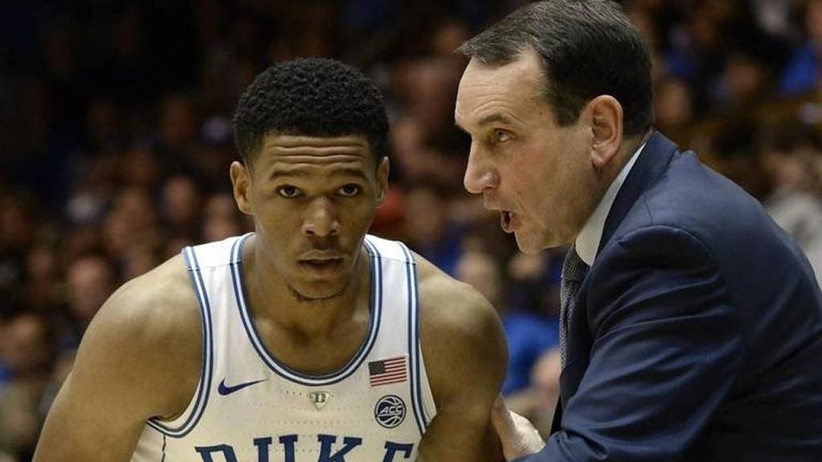 Duke freshman point guard Trevon Duval, shown recently with Blue Devils coach Mike Krzyzewski, averages 13.3 points and 6.4 assists.