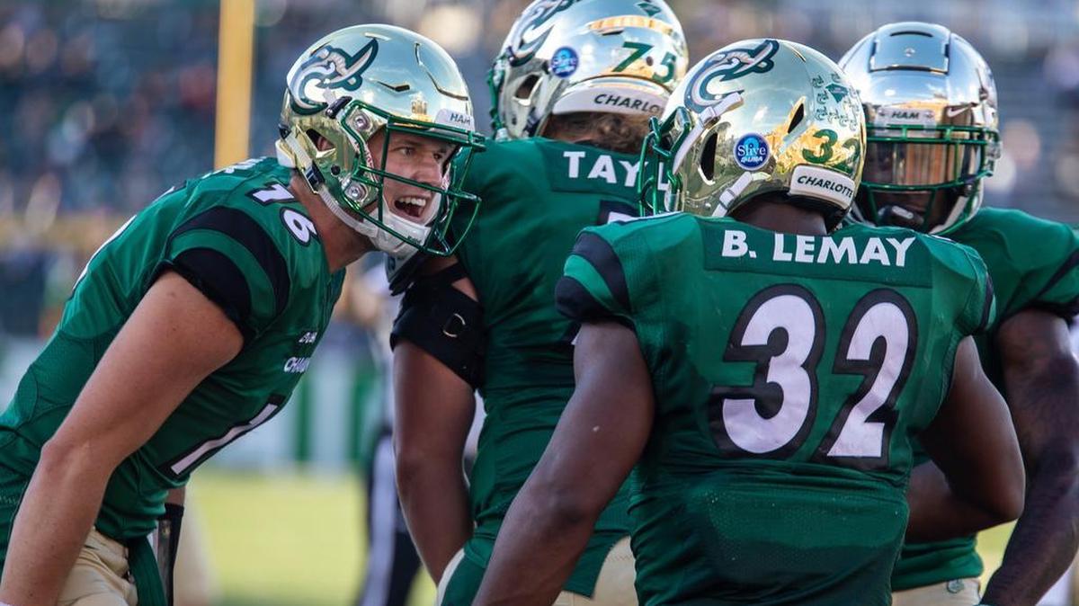 Quarterback Evan Shirreffs, left, and Benny LeMay will lead the Charlotte 49ers against Marshall on Saturday.