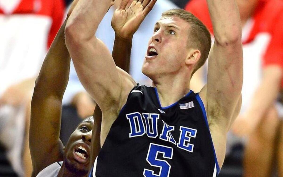Mason Plumlee played college basketball at Duke before heading to the NBA. He agreed to a new contract with the Denver Nuggets on Monday morning.