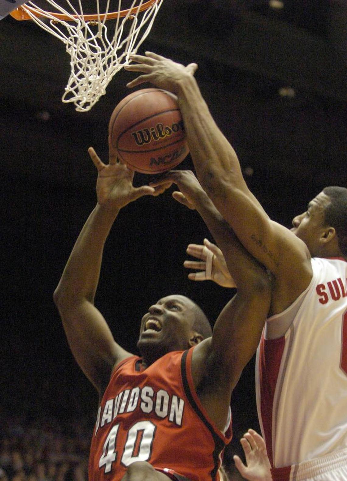 Chris Clunie (40), now the athletics director at Davidson, is shown here on March 17, 2006 in an NCAA tournament game against Ohio State and All-American J.J. Sullinger.