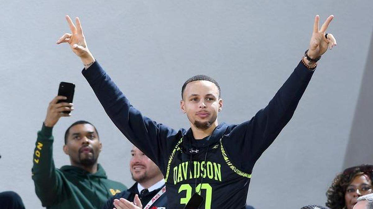 Golden State Warriors All-Star Stephen Curry is introduced Friday night at Davidson, where the Wildcats played host to Saint Joseph’s. Curry, Davidson’s career all-time leading scorer, will play in Sunday’s NBA All-Star Game at Spectrum Center.