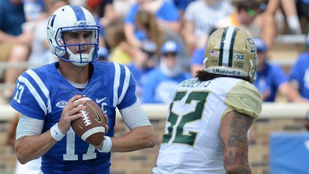 Duke quarterback Daniel Jones (left) and the Blue Devils will visit Virginia Tech on Saturday. Jones is a former standout at Charlotte Latin.
