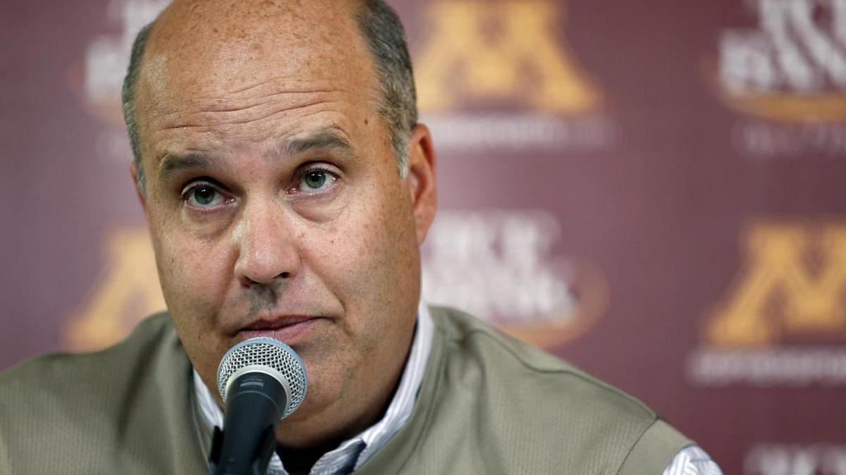
University of Minnesota athletic director Norwood Teague, in an October 2013 file image, resigned on Friday, Aug. 7, 2015, and acknowledged sending "inappropriate texts" to employees.
