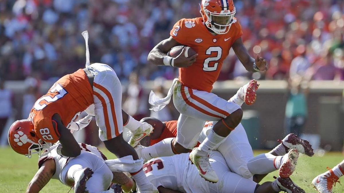 Clemson quarterback Kelly Bryant (2) and the No. 2-ranked Tigers will visit No. 12 Virginia Tech on Saturday in ACC football.