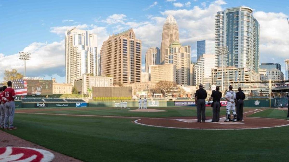 The Charlotte 49ers and N.C. State Wolfpack prepare for Tuesday night’s Uptown Showdown at BB&T Ballpark in Charlotte.
