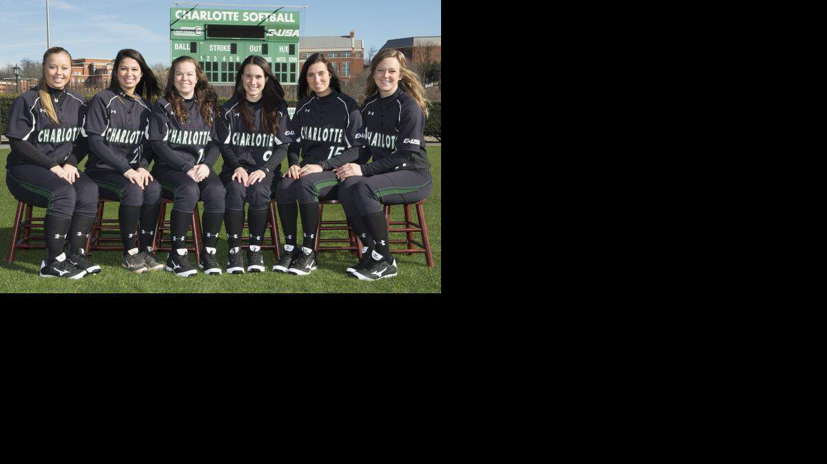 
The Charlotte 49ers softball team has five seniors and a redshirt junior in its starting lineup, from left, Chelsea Lisikatos, Lexi Betancourt, Hayley Lewis, Jackie Kleinsmith, Natalie Capone and Samantha Slade.
