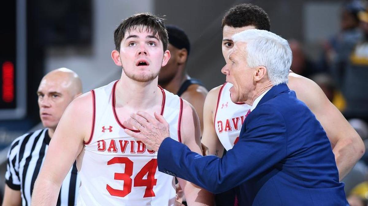 Davidson men’s basketball coach Bob McKillop, right, on Wildcats freshman Luke Frampton: “I think he can become one of the great guards in Davidson College history.”