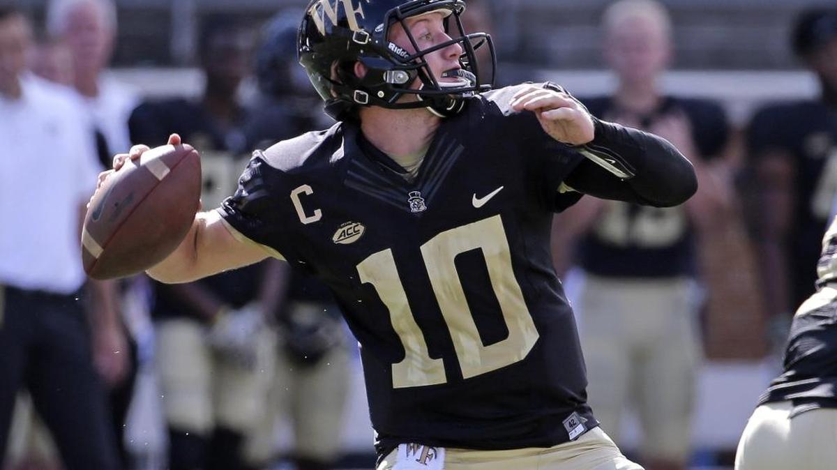 Heading into Saturday’s college football game at Appalachian State, Wake Forest quarterback John Wolford has thrown six touchdown passes and no interceptions.