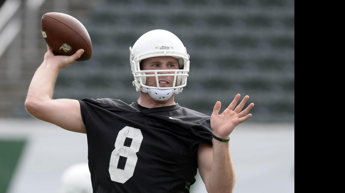 
Matt Johnson throws during the first day of Charlotte 49ers' spring football practice in March. He’ll have to battle to return as the starting quarterback.
