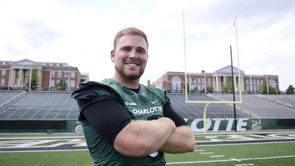 
Matt Johnson (8) was named the Charlotte 49ers’ starting quarterback on Monday, over Lee McNeill.
