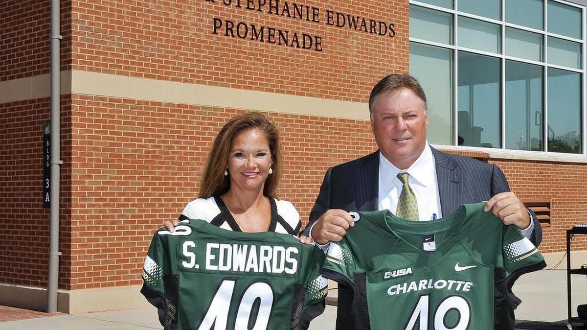 
Stephanie and Hunter Edwards, UNC Charlotte graduates in the late 1980s, have given the 49ers’ football program its largest donation at $2 million.
