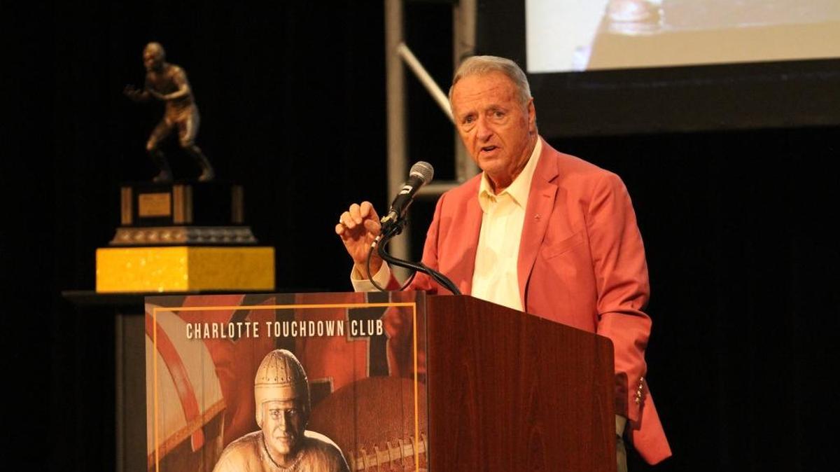 
Former Florida State football coach Bobby Bowden spoke Friday at the Charlotte Touchdown Club luncheon.

