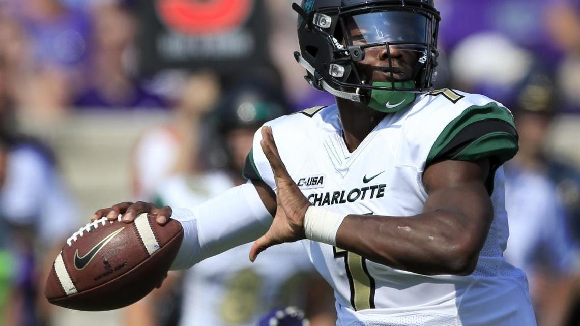Charlotte quarterback Hasaan Klugh was a big hero in the 49ers first win of the season Saturday