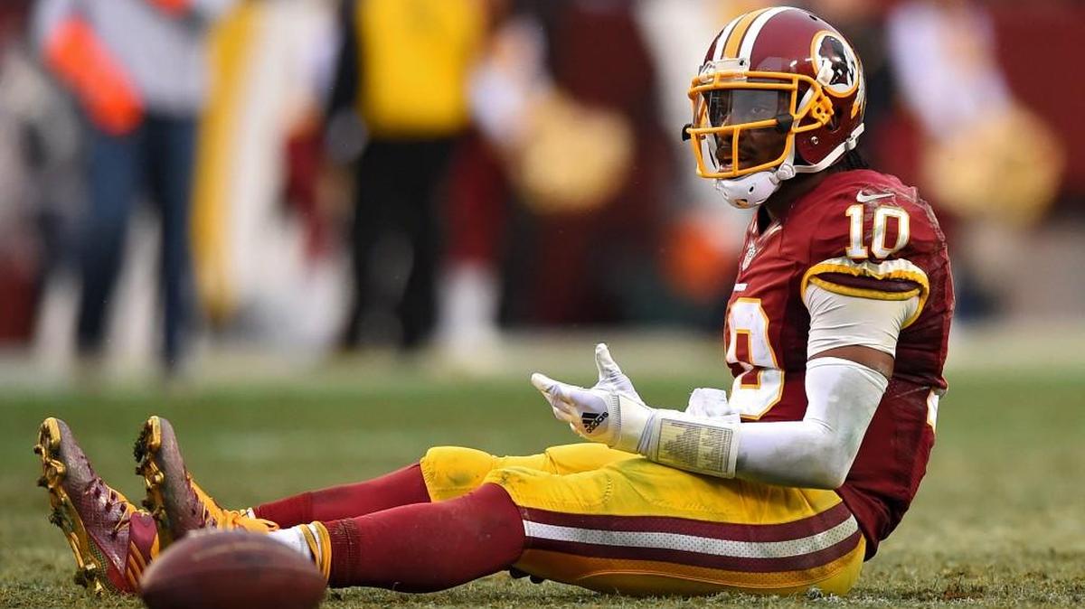 
Quarterback Robert Griffin III, who won the Heisman trophy at Baylor, has been a major disappointment for Washington since a rookie season that ended with a knee injury. He currently is listed as the third team quarterback behind Kirk Cousins and Colt McCoy. 

