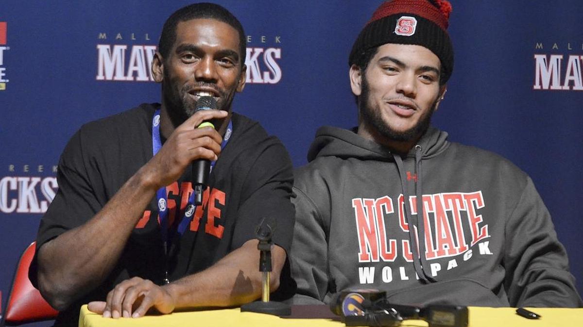 Former NFL great Randy Moss speaks after his son, Thaddeus Moss, signed with N.C. State during a press conference at Mallard Creek High School on national signing day Wednesday, Feb. 3, 2016.
