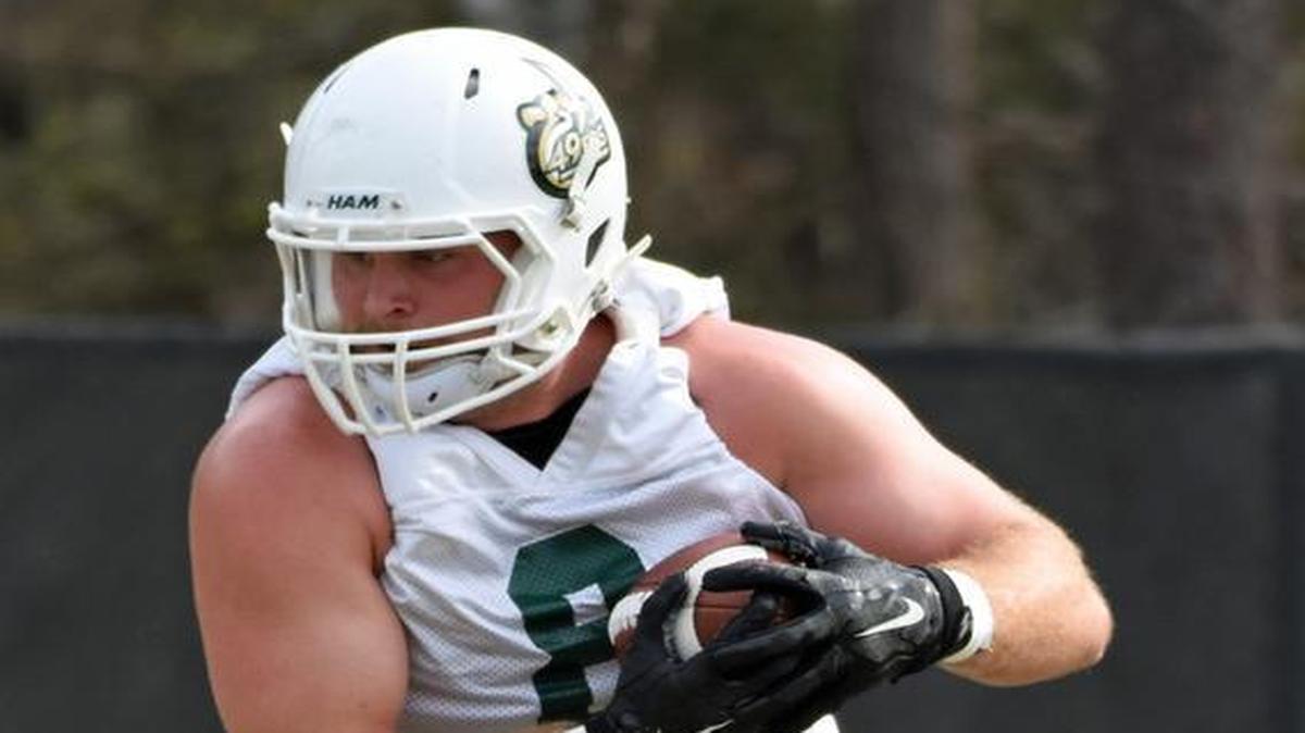 Charlotte back Matt Johnson heads upfield during a running backs drill at the 49ers first spring practice session, held Saturday, March 19, 2016.