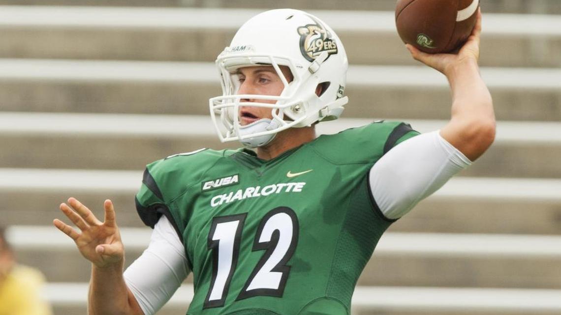 
Charlotte 49ers quarterback Brooks Barden will start Saturday against Middle Tennessee State.


