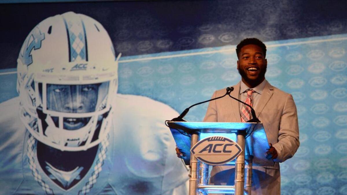 North Carolina cornerback Des Lawrence spoke to the media during Thursday’s ACC Football Kickoff, which was held at The Westin in Charlotte.