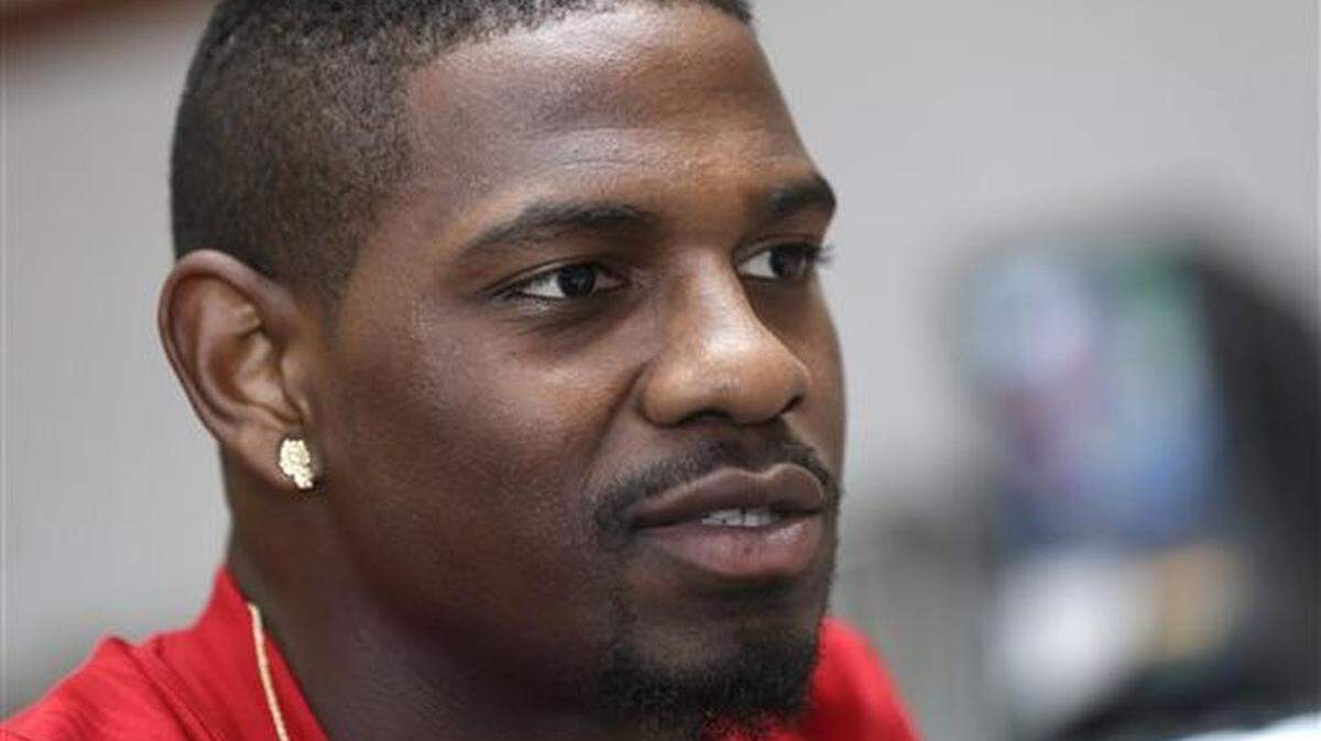 
North Carolina State running back Shadrach Thornton is interviewed during the team's NCAA college football media day in Raleigh, Aug. 9, 2015.
