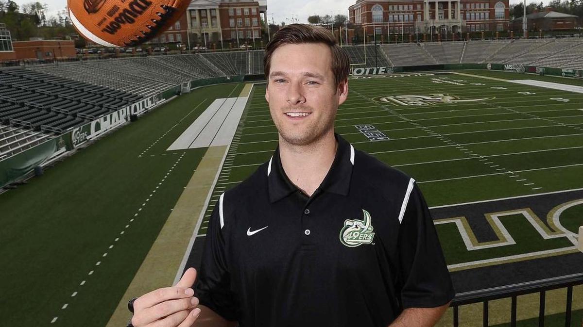 Portrait taken on March 31, 2016 of Charlotte 49ers quarterback Cody Keith, a transfer from East Carolina and former player at Myers Park and South Mecklenburg high schools.