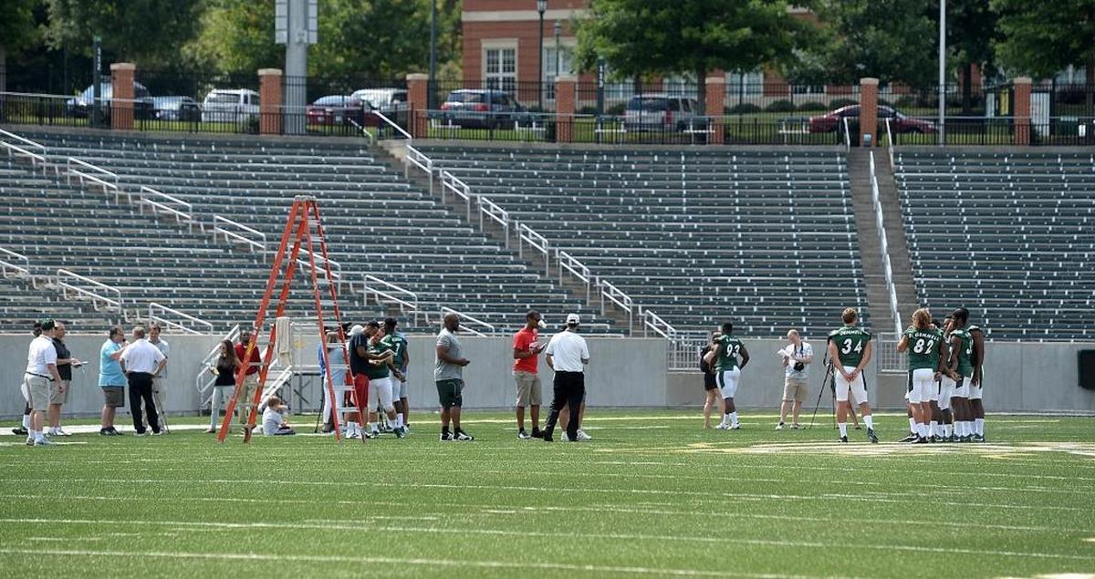 The Charlotte 49ers football team hosted media day Saturday at Richardson Stadium.
