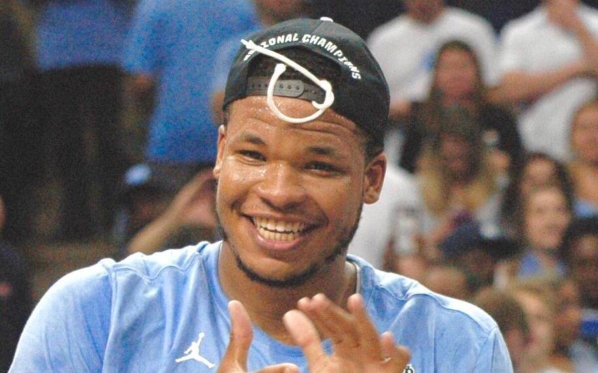 North Carolina forward Kennedy Meeks celebrates the Tar Heels’ win against Kentucky in Sunday’s South Regional final game in the NCAA college basketball tournament in Memphis, Tenn.