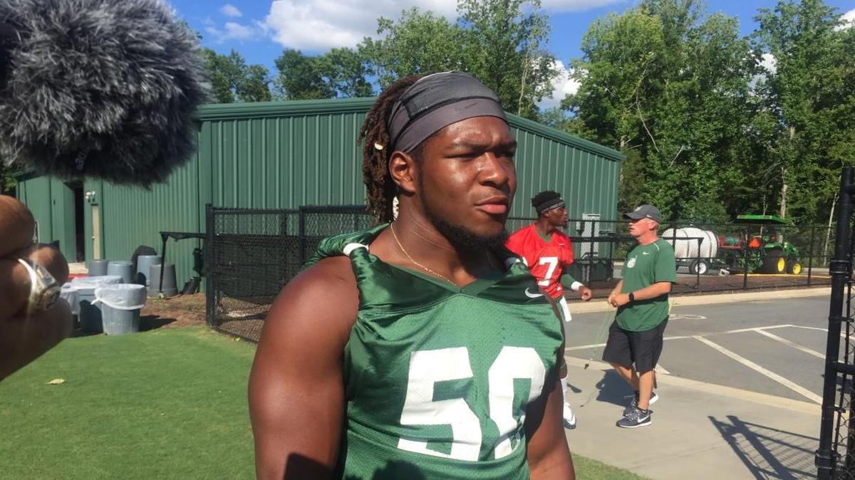 Charlotte 49ers linebacker Karrington King is the leader of a defensive front that lost key players this offseason.