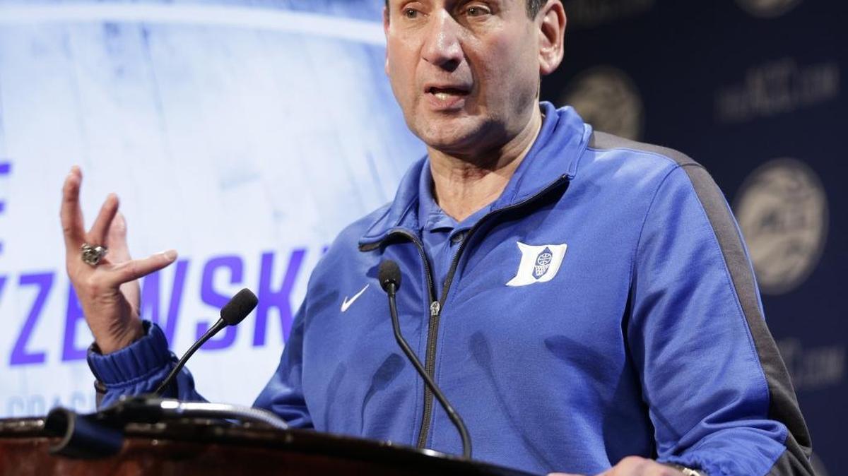 Duke coach Mike Krzyzewski