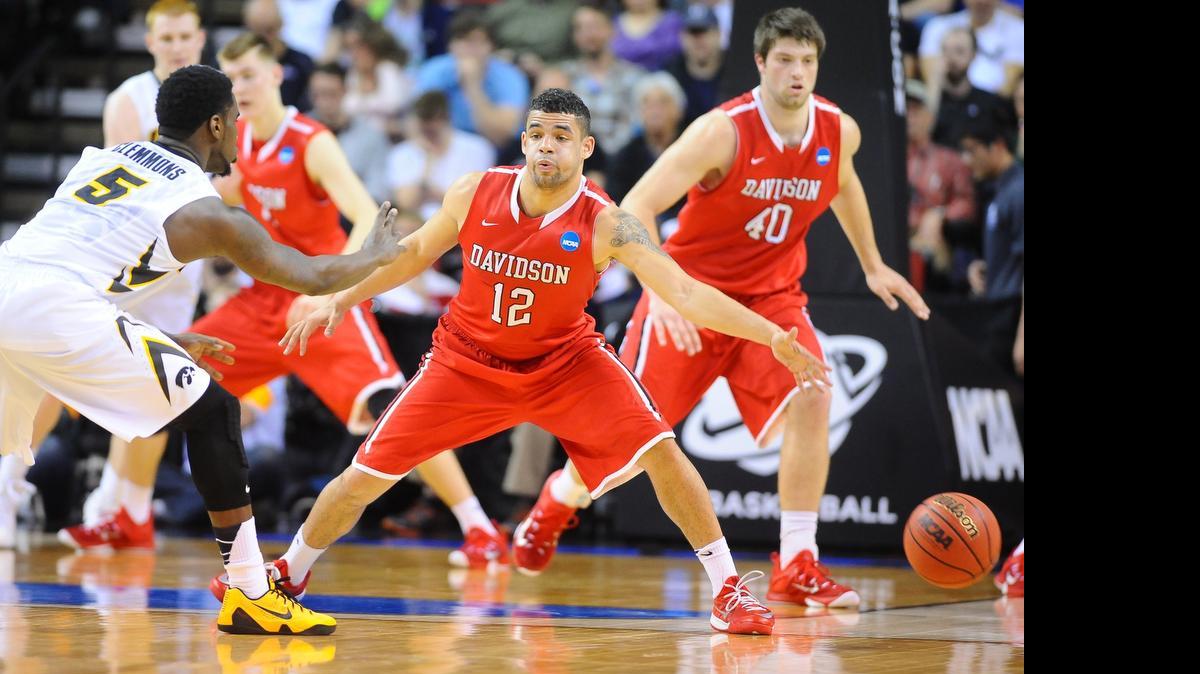 
Jack Gibbs (12) and the Davidson Wildcats will play Pittsburgh next season in New York’s Madison Square Garden.
