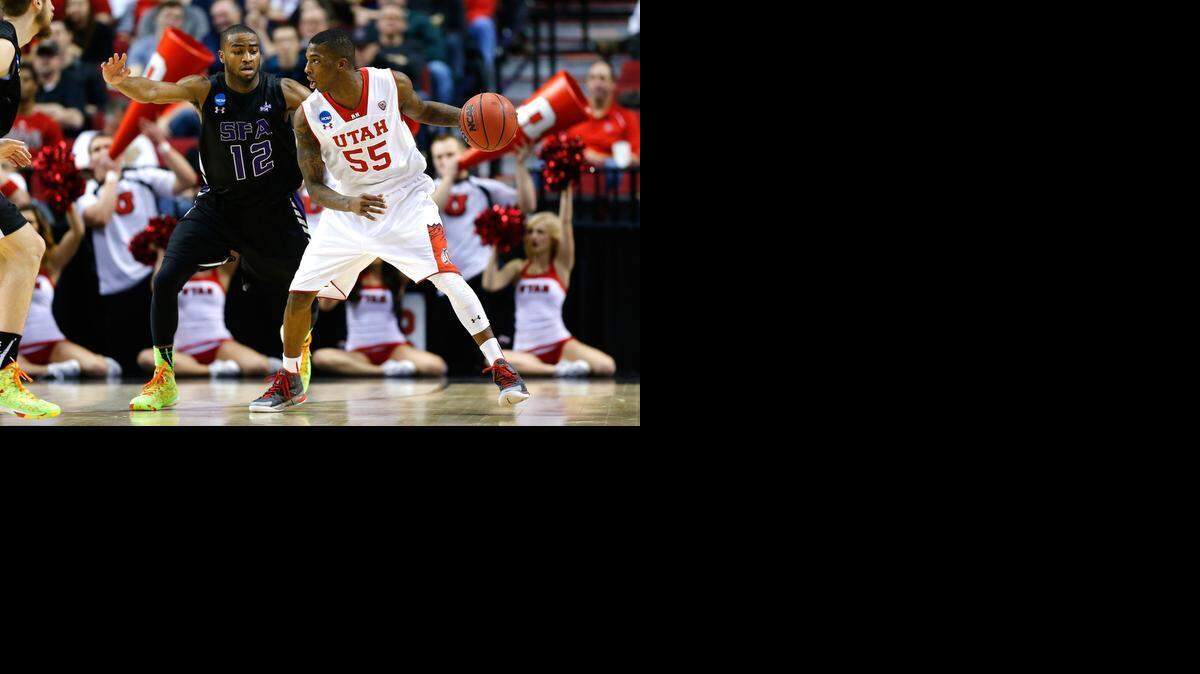 
Duke’s opponent, the Utah Utes, features Delon Wright (55), who averages 14.7 points and is known for defense, shown here in the first round against Stephen F. Austin.

 


