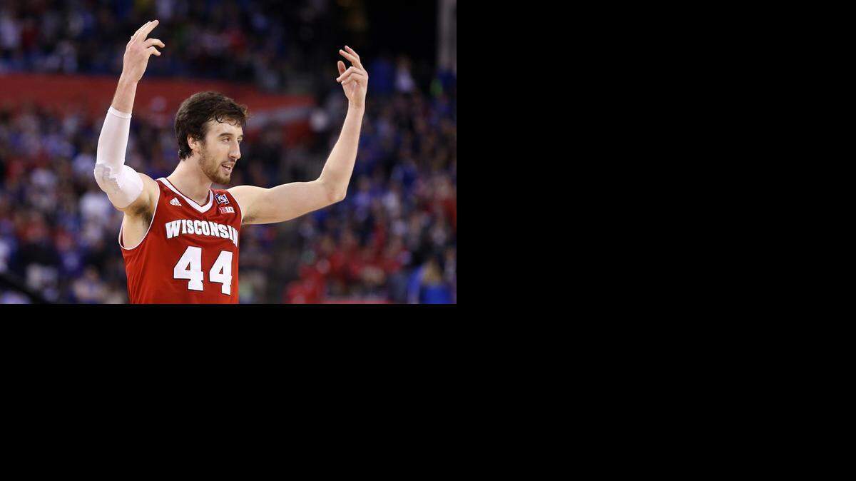 
Wisconsin’s Frank Kaminsky  reacts late in the game against the Kentucky Wildcats during the NCAA Men's Final Four Semifinal at Lucas Oil Stadium on April 4, 2015 in Indianapolis.
