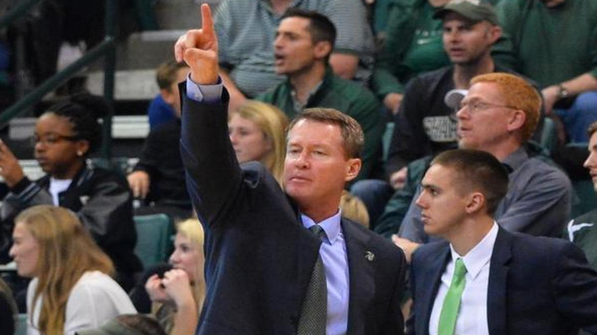 49er head coach Mark Price calls out a play in late first half play as Charlotte takes on Davidson in the Battle of the Hornets' Nest annual non-conference basketball game at Halton Arena on Tuesday, December 01, 2015 in Charlotte, North Carolina. Davidson won 109-74.