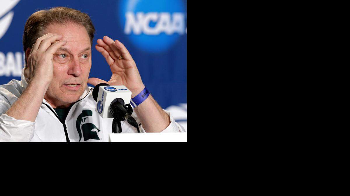 
Michigan State head coach Tom Izzo answers a question during a news conference at the NCAA college basketball tournament in Charlotte, N.C., Saturday, March 21, 2015. Michigan State plays Virginia in the Round of 32 on Sunday.
