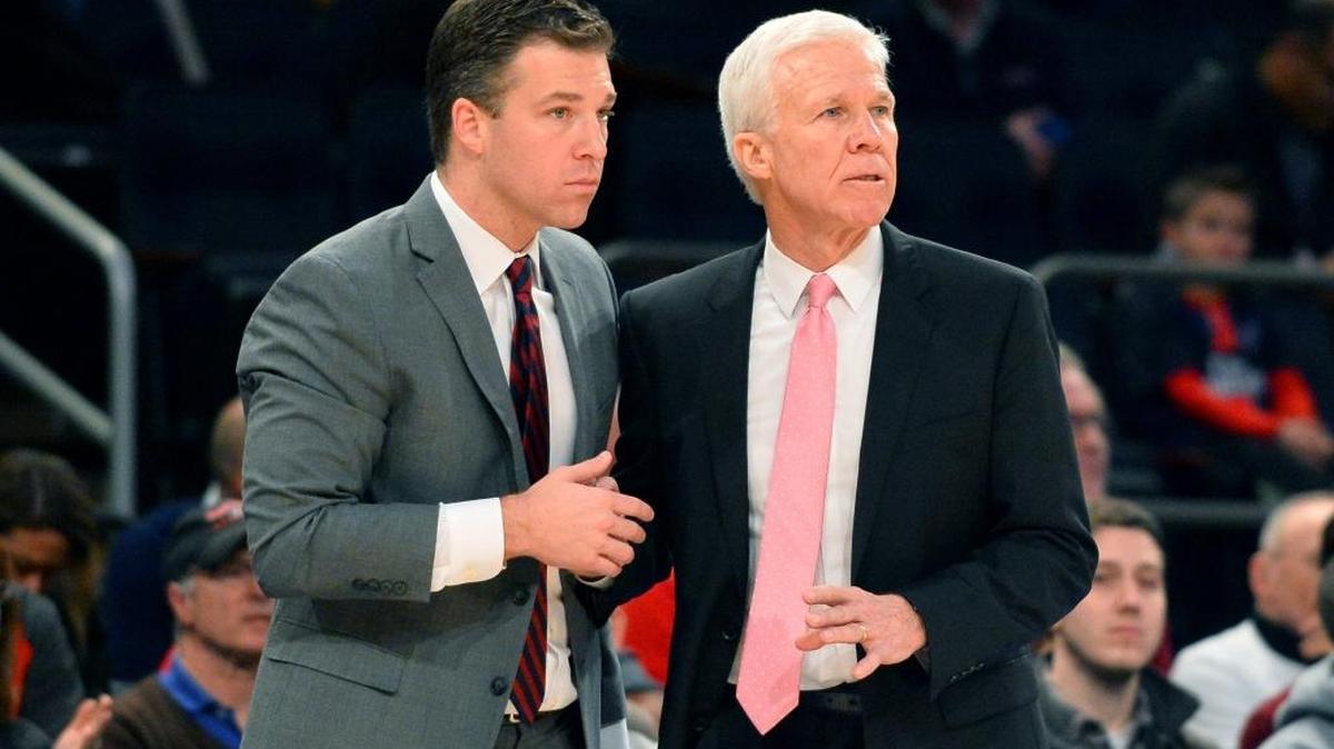New Davidson associate head coach Matt McKillop (left) has been on the staff of head coach Bob McKillop (right) staff since 2008.