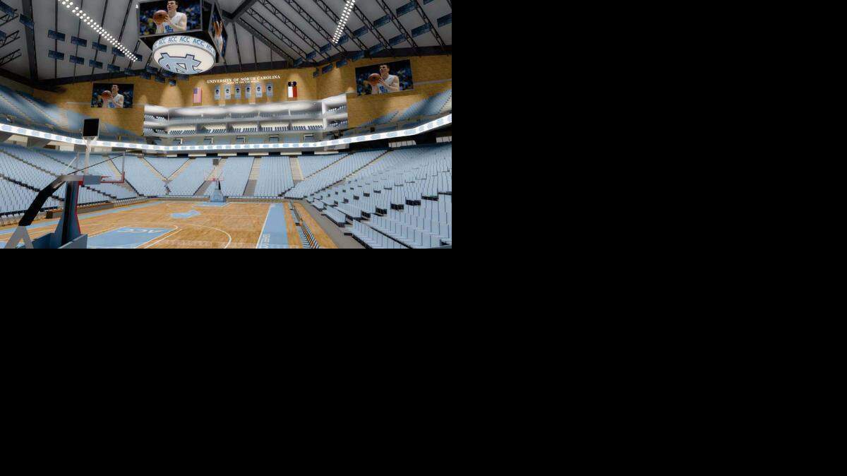 
A rendering of a floor view in the Smith Center received by UNC in 2013 as part of a proposed renovation of the basketball facility. 
