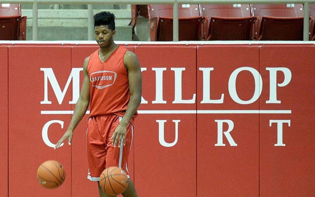 
Davidson freshman KiShawn Pritchett during practice. 
