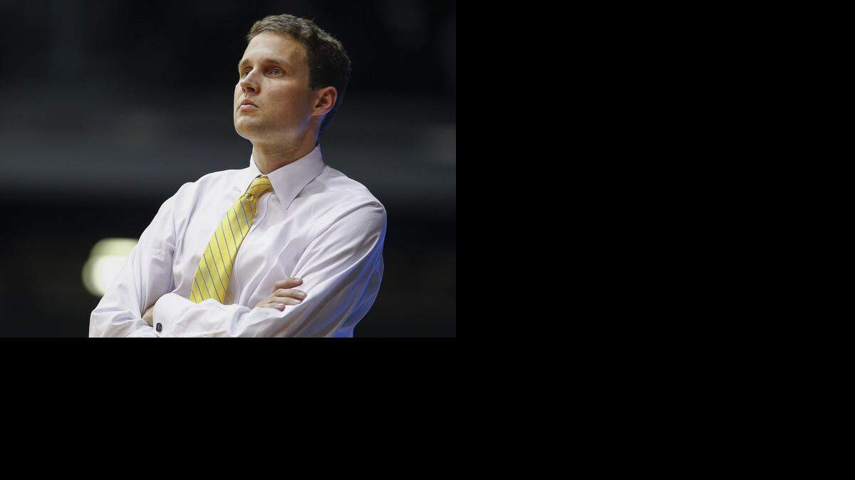 
Chattanooga Mocs head coach Will Wade watches the game against the Butler Bulldogs at Hinkle Fieldhouse on Nov. 18, 2014 in Indianapolis. Butler defeated Chattanooga 70-48. 

