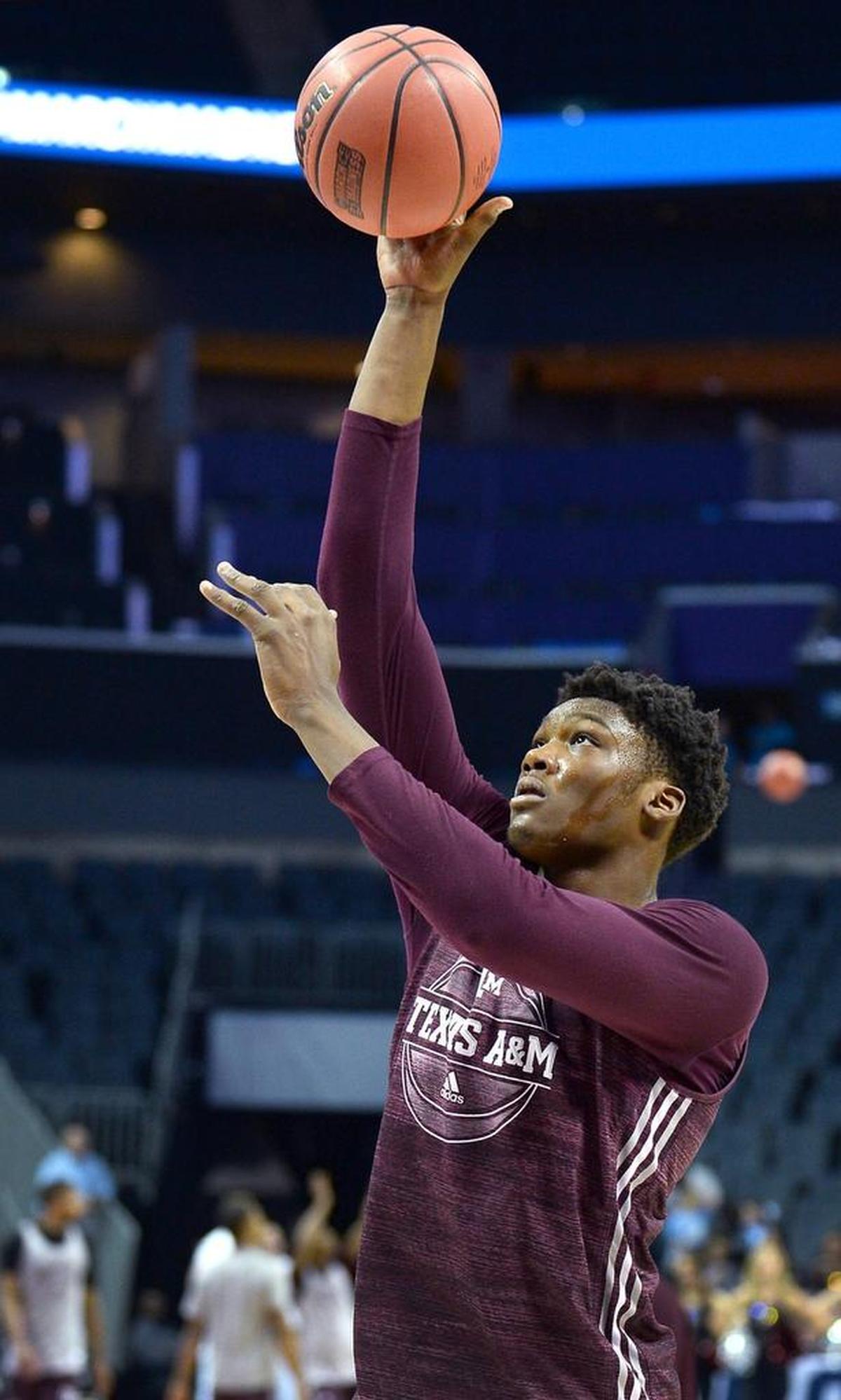 At 6-foot-10 and 240 pounds, Texas A&M power forward Robert Williams is considered a first-round pick in this year’s NBA draft. Williams and the Aggies are in Charlotte for the NCAA men’s basketball tournament at the Spectrum Center.