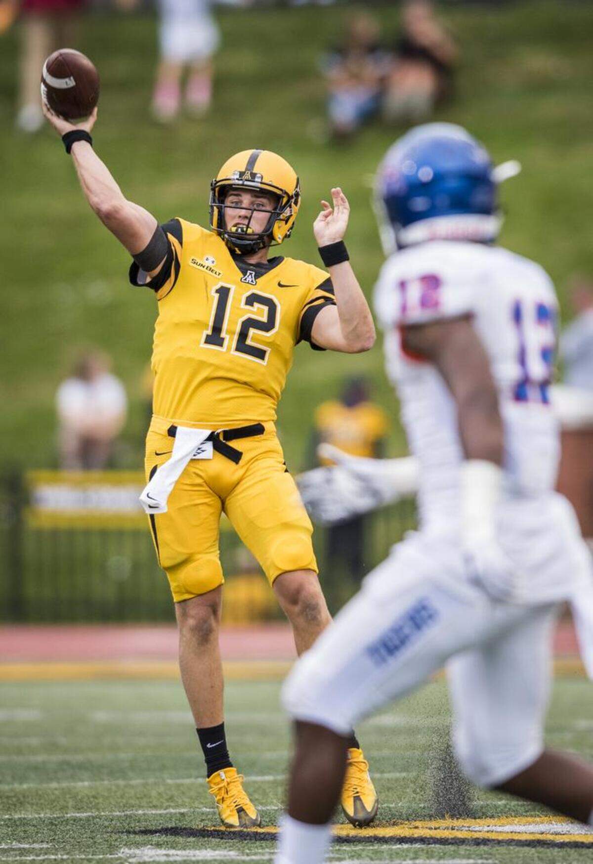 Appalachian State quarterback Zac Thomas is a 6-foot-2, 205-pound sophomore.