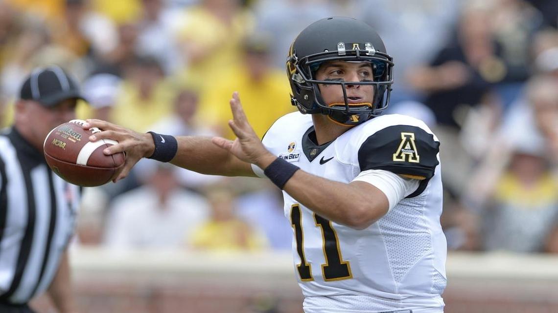 Appalachian State quarterback Taylor Lamb couldn’t get out of bounds in time to extend regulation time by one more play and possibly beat Tennessee. The Vols won in overtime 20-13.