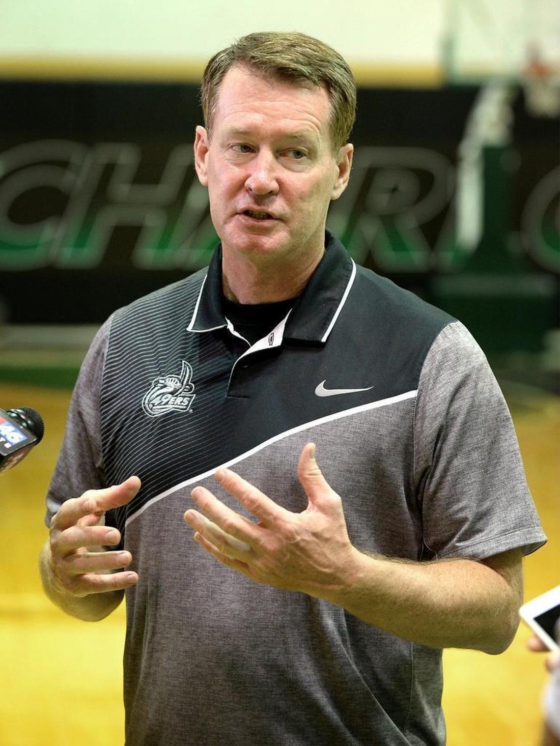 Charlotte’s Mark Price is entering his third season as the 49ers’ basketball coach.
