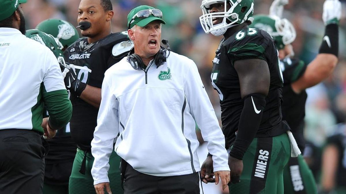 Charlotte football coach Brad Lambert and the Charlotte 49ers were originally scheduled to play at Florida Atlantic Saturday at 3:30 p.m. The game has been tentatively rescheduled for Sunday at noon.