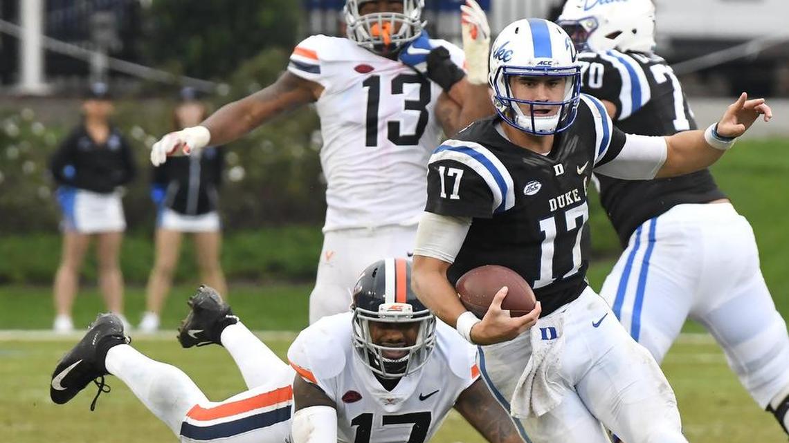 Duke quarterback Daniel Jones and the Blue Devils can become eligible for a bowl with a victory at Miami on Saturday.