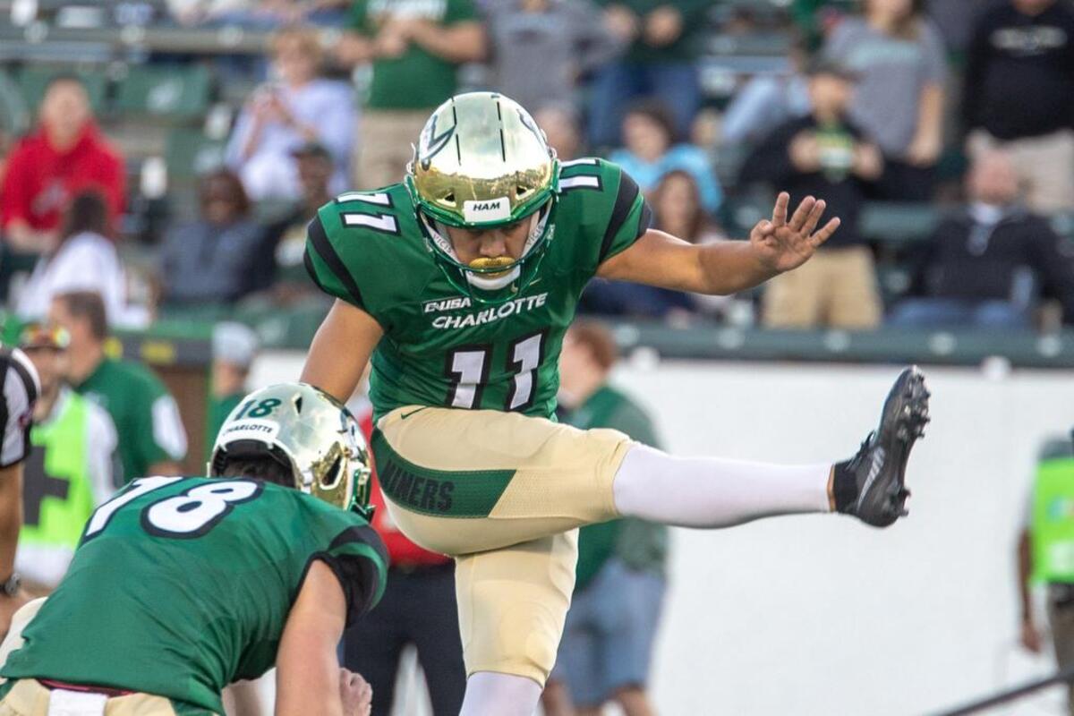 Charlotte 49ers kicker Jonathan Cruz made two of four field-goal attempts, with a long of 51 yards on Saturday against Western Kentucky. Charlotte won 40-14 in the Conference USA game at Richardson Stadium.