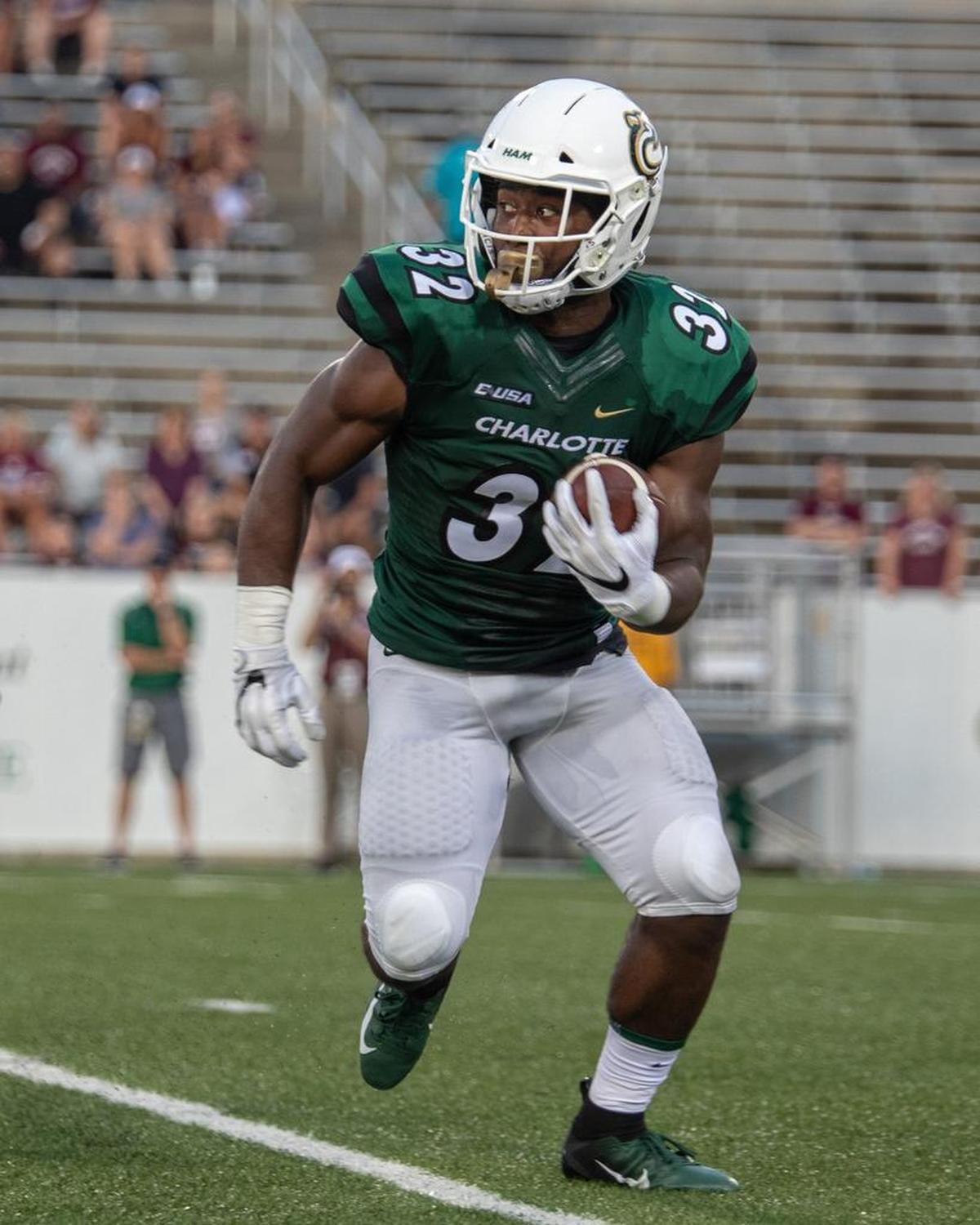 Charlotte 49ers running back Benny LeMay will return next season under new coach Will Healy after rushing for 1,243 yards last season.