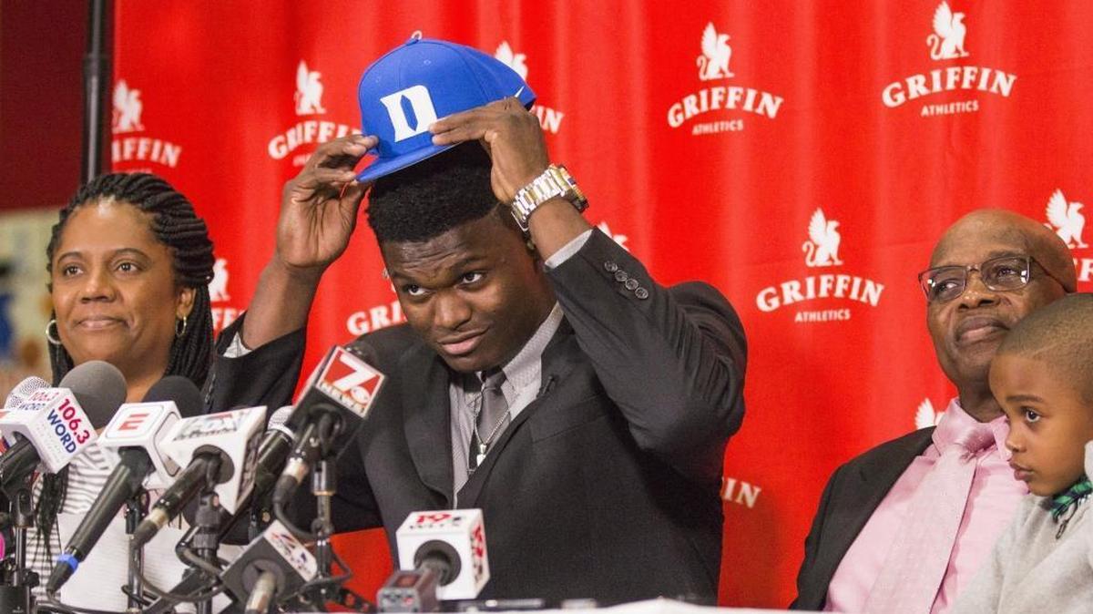 Spartanburg Day's Zion Williamson picked Duke over Clemson and other major-college basketball programs on Saturday.