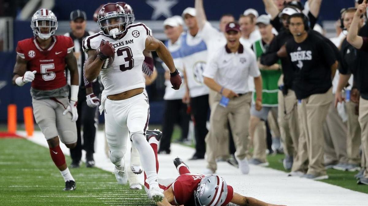 WheneverTexas A&M wide receiver Christian Kirk (3) touches the ball, he might not give it up until he reaches the end zone.