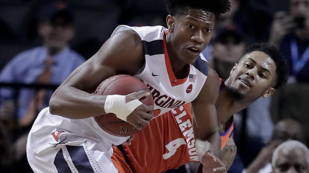 Virginia freshman forward De’Andre Hunter, the ACC Sixth Man of the Year, has an injured wrist and won’t play in the NCAA tournament in Charlotte this weekend.