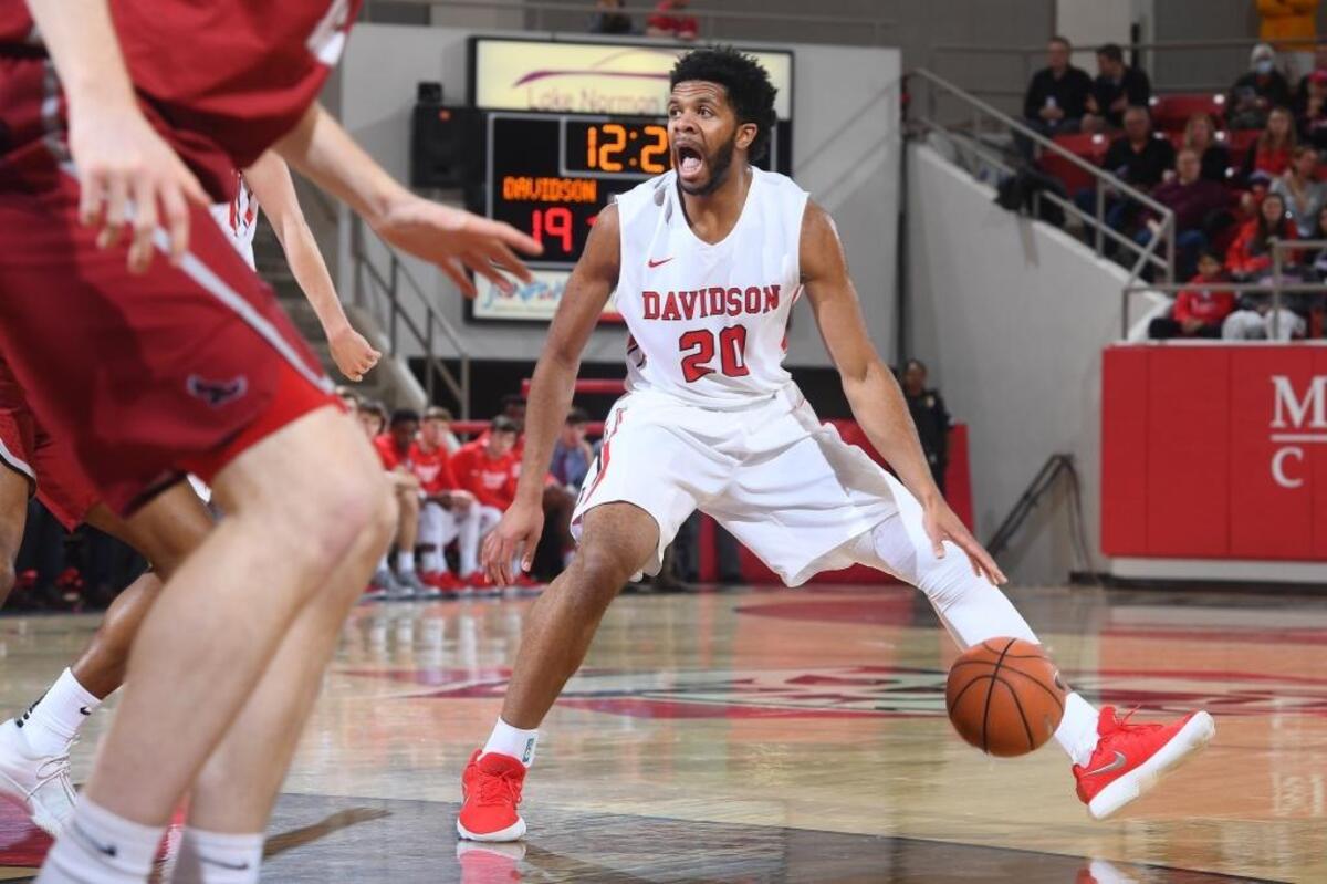 Davidson guard KiShawn Pritchett (20) had 12 points and nine assists in the Wildcats’ 91-62 victory over Saint Joseph’s in Atlantic 10 men’s basketball at Belk Arena.