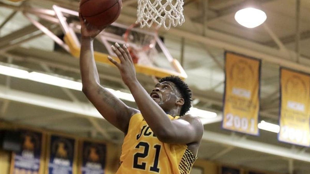 Johnson C. Smith forward Arthur Bennett sticks back an offensive rebound during a regular-season game. The Golden Bulls beat Bowie State, 80-71, Friday night in the CIAA tournament semifinals. They’ll play Virginia Union Saturday at 7 p.m. for the conference championship at uptown’s Spectrum Center.